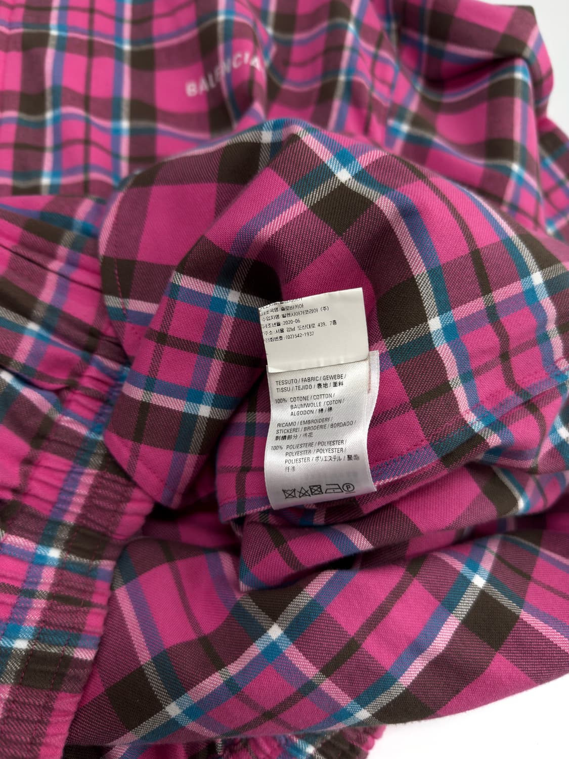발렌시아가 핑크 플란넬 체크 집업자켓 백화점판 상품이미지7