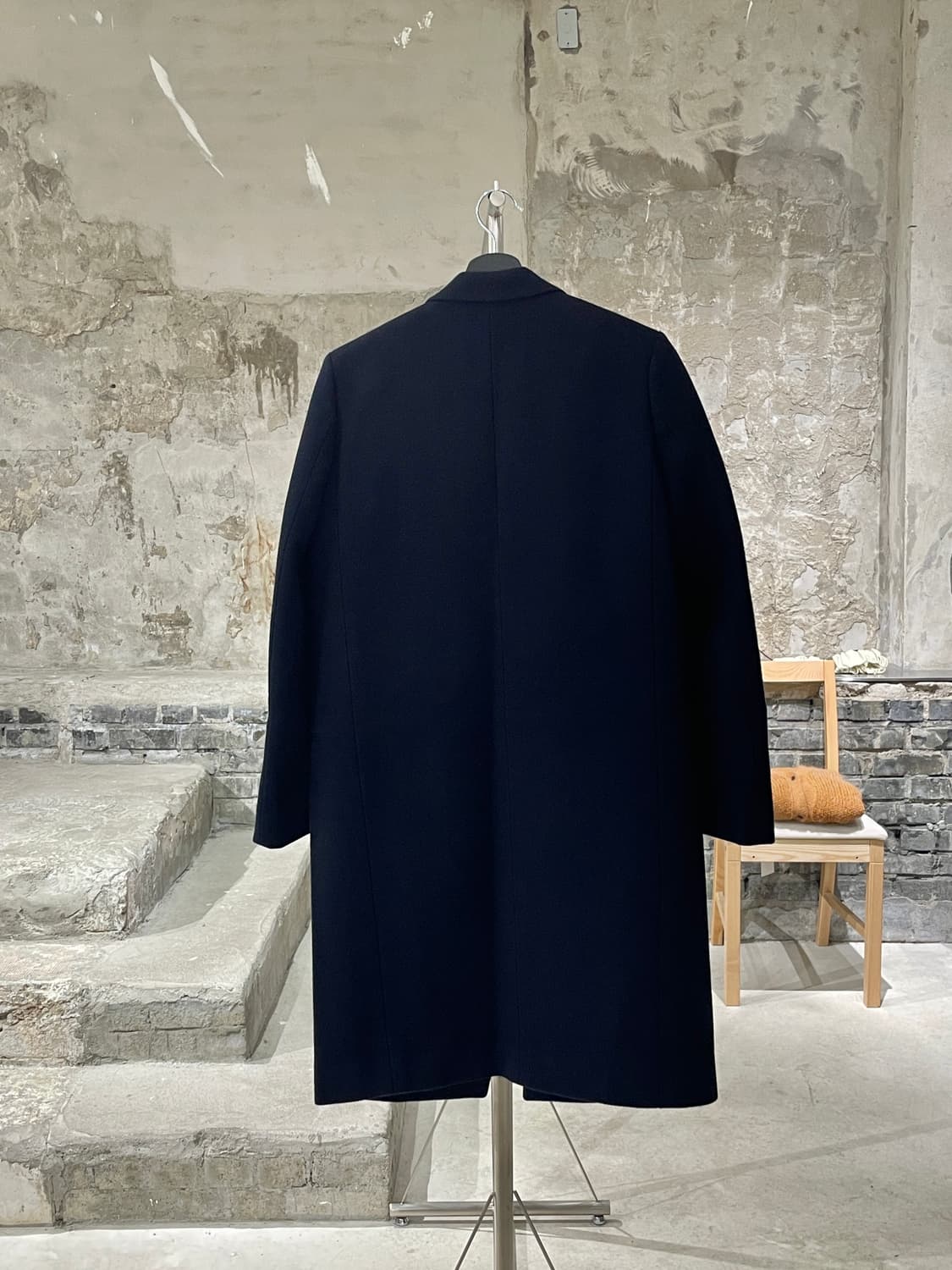 셀린느 다크 네이비 클래식 립스 포켓 논 버튼 울 코트 상품이미지6