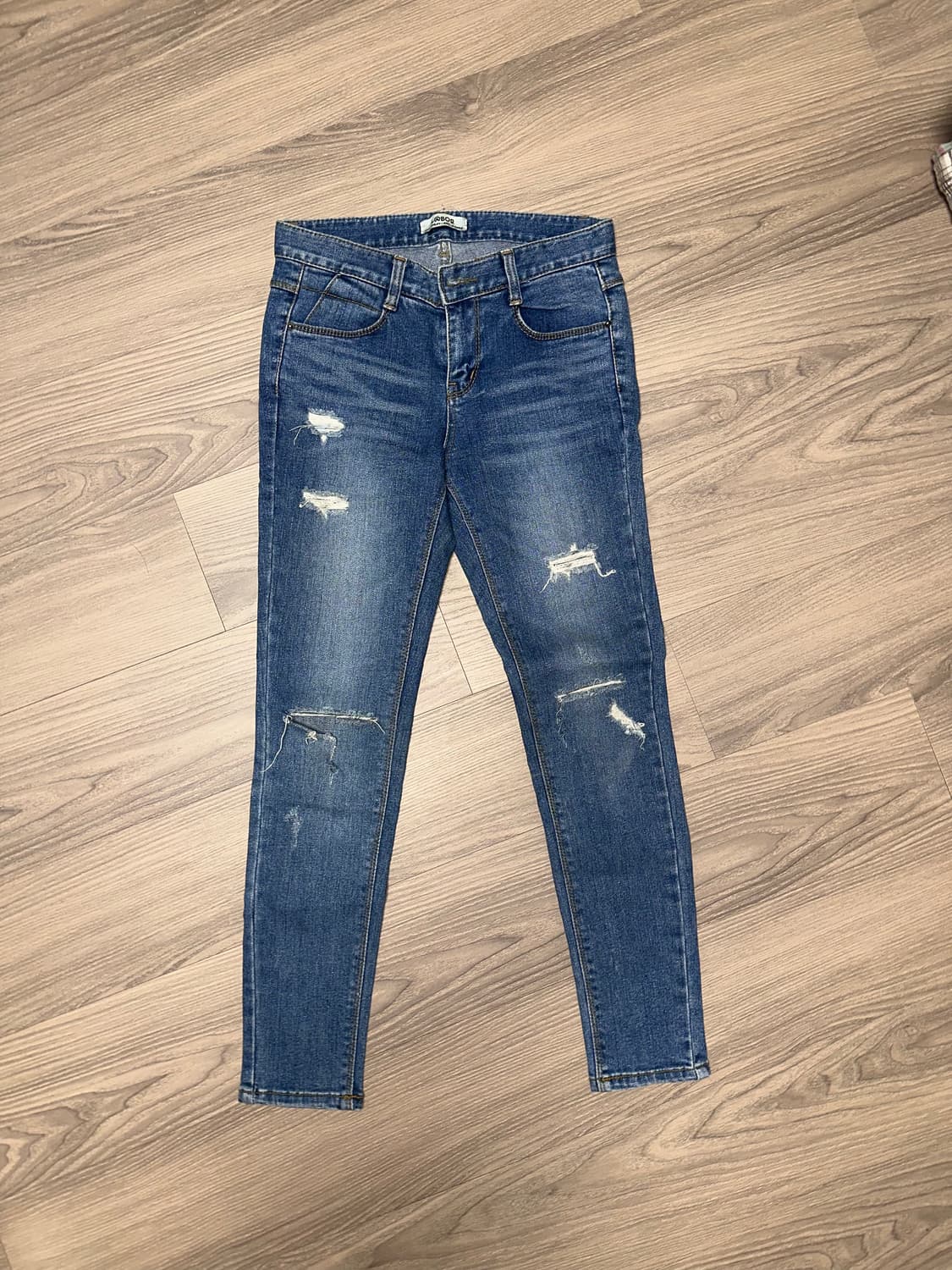 로우라이즈 스키니진 중청데님팬츠 상품이미지3