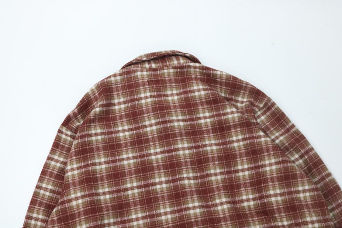 사만사 모스 Samansa Mos2 빈티지 레드 브라운 체크 플란넬 셔츠 상품이미지6
