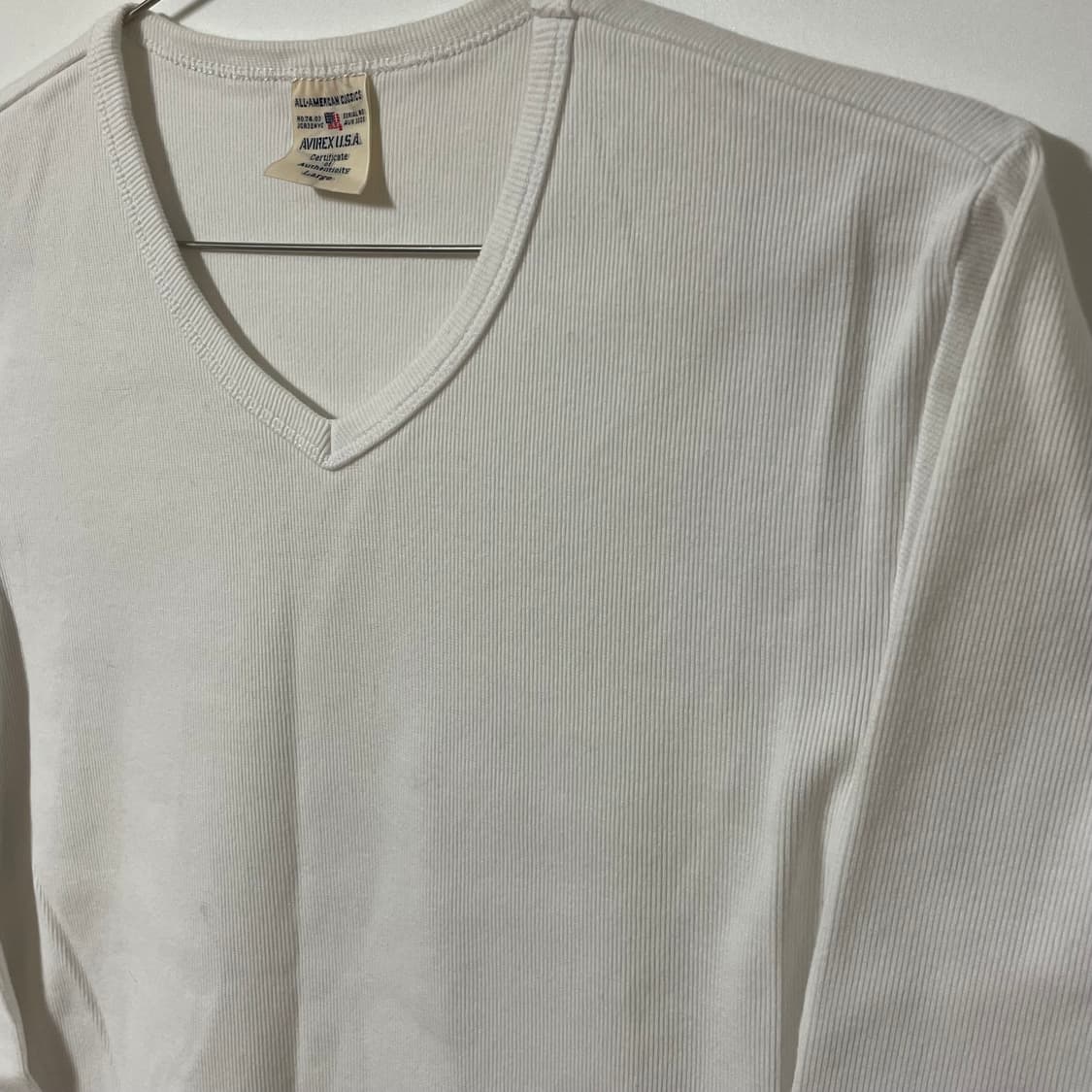 AVIREX WHITE RIBBED KNIT LONG SLEEVE 상품이미지5