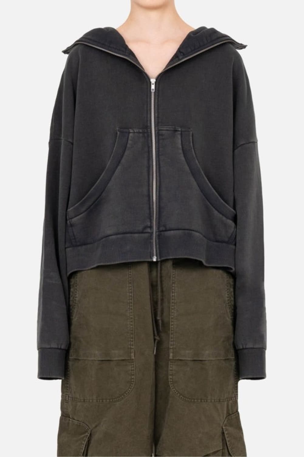 엔타이어 스튜디오 풀 집업 워시드 블랙 미디움 상품이미지1