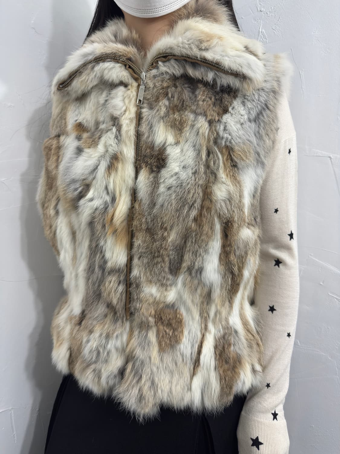 rabbit fur vest zipup 상품이미지4