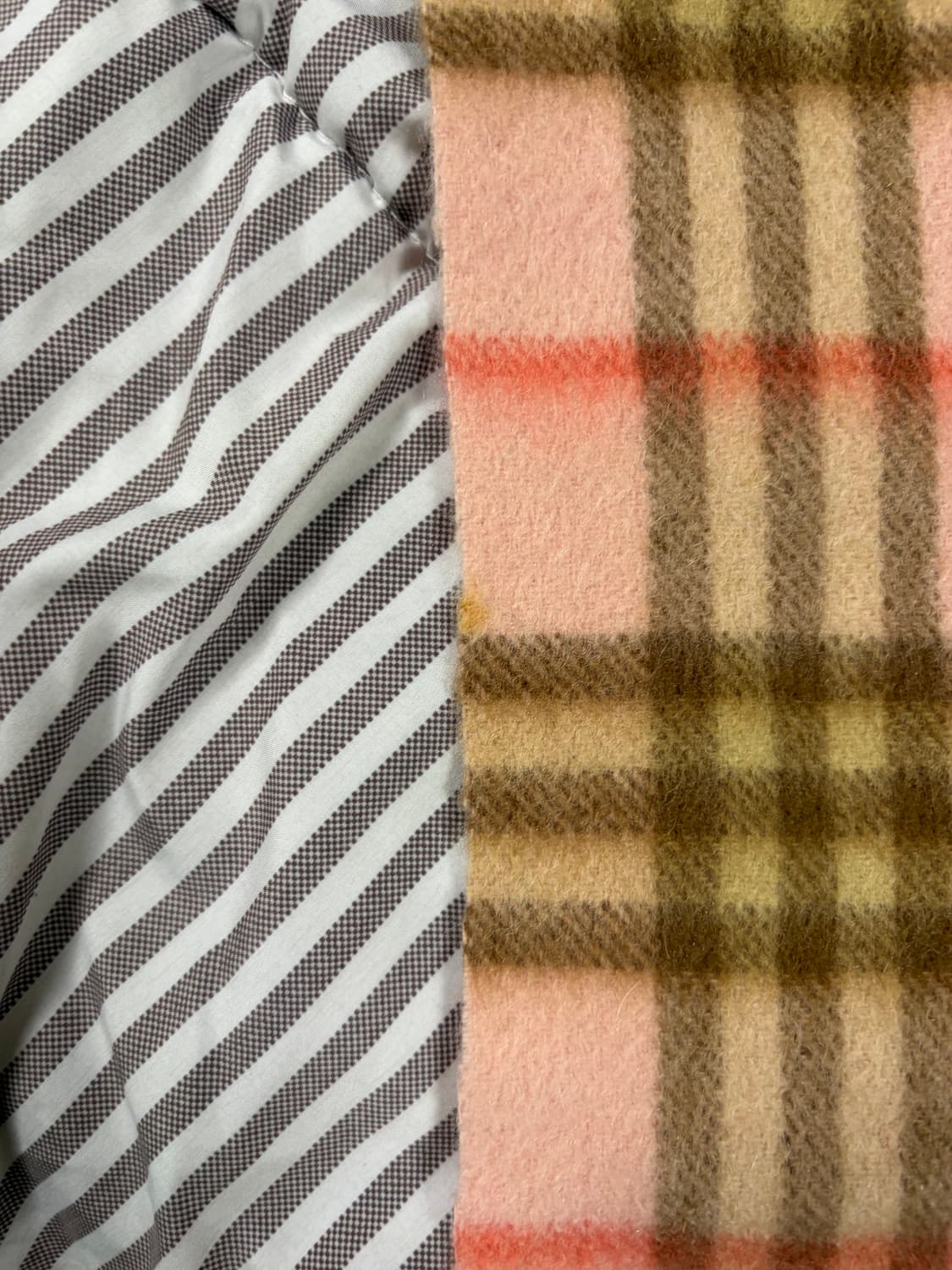 영국 버버리 캐시미어 핑크 체크 머플러 목도리 상품이미지5