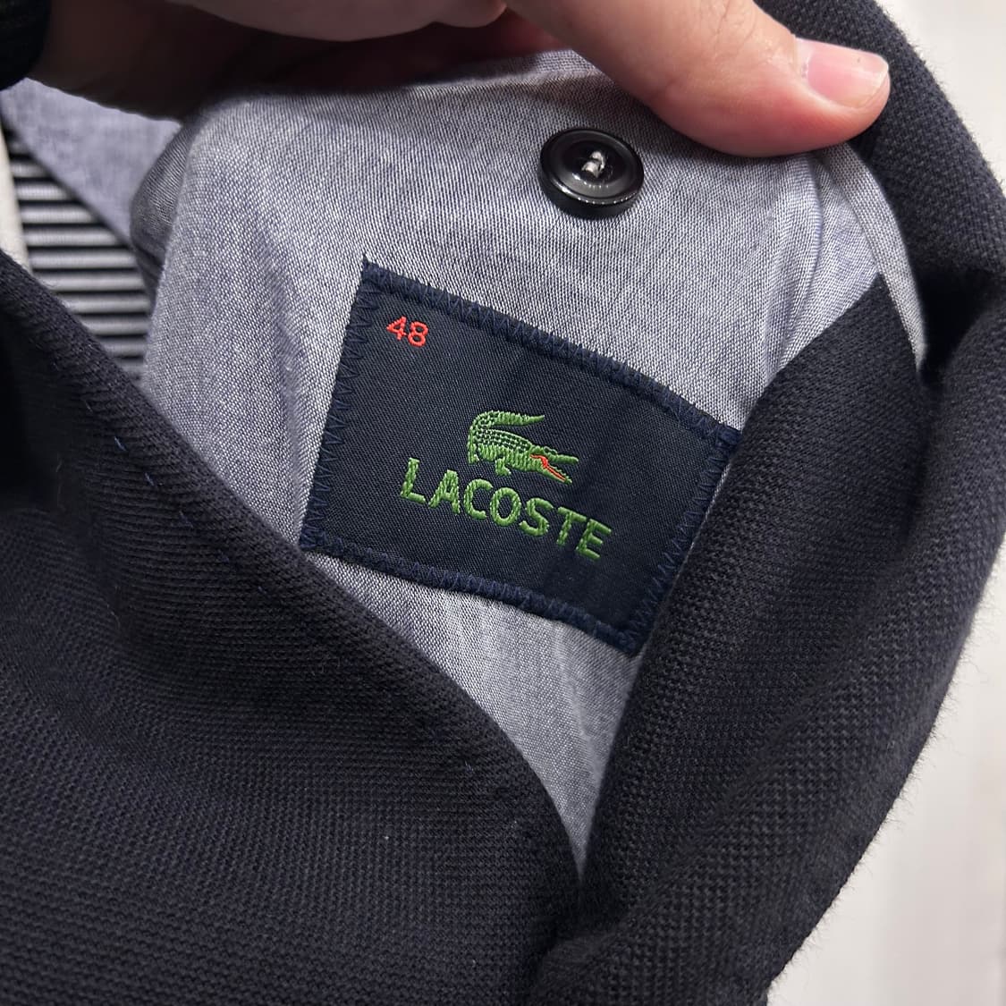 라코스테 스티치 투버튼 헤비 코튼 블레이져 상품이미지3