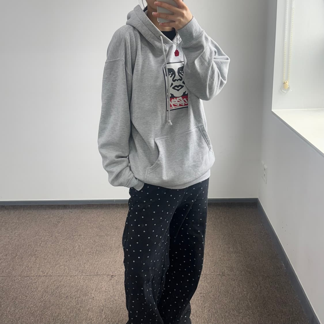 Obey 오베이 백포인트 그레이 후드티 상품이미지2