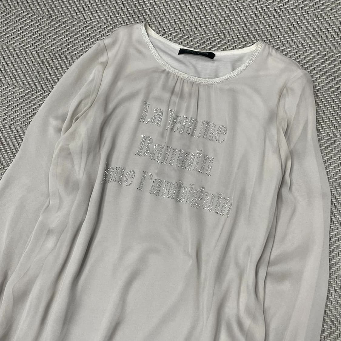 발망 시스루 비즈 블라우스 v0465 상품이미지3