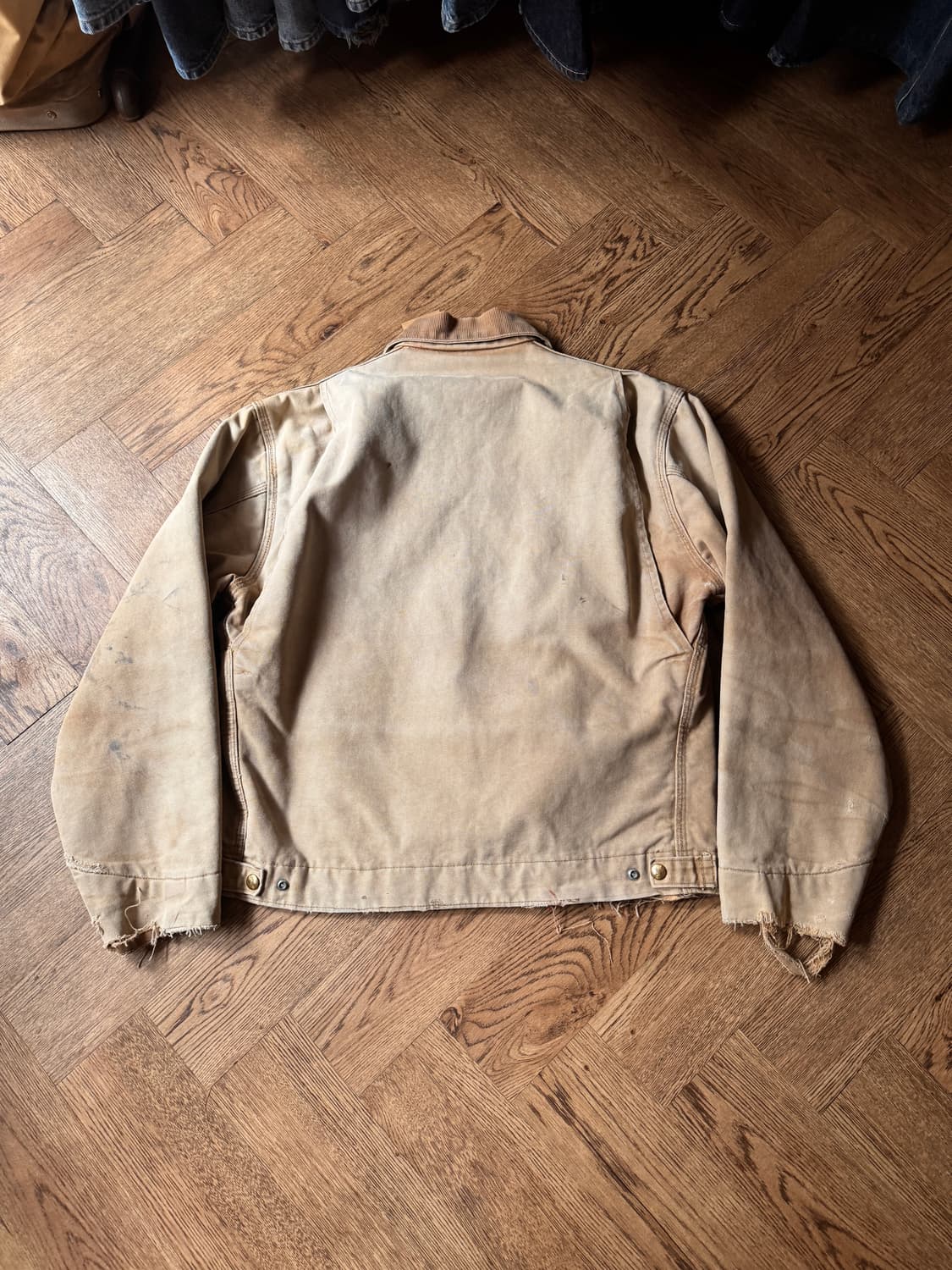 [L]80's 칼하트 USA 유니온메이드 빈티지 페이딩 브라운 워크 자켓 상품이미지7