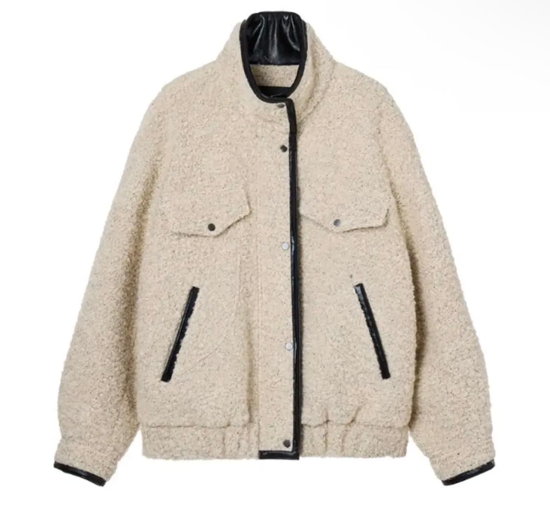 윈터 착용) 유센틱 부클 트리밍 코트 점퍼 상품이미지2