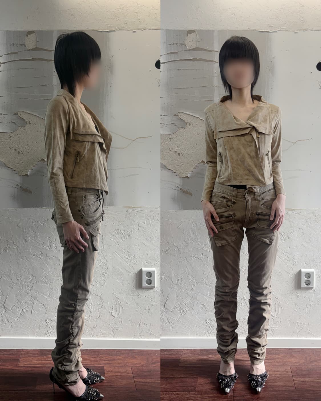 Beige Pocket Shirring Pants 상품이미지1