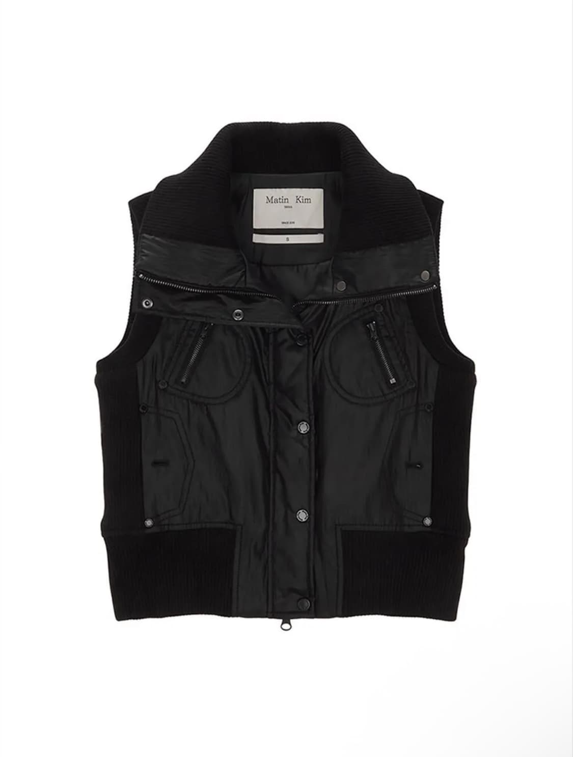 마뗑킴 니트 패딩조끼 니트 포인트 하이넥 조끼 패딩 상품이미지1