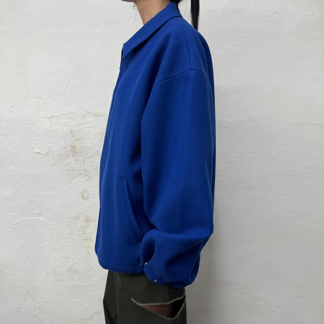 레이지블루(RAGE BLUE) 블루 메리노 울 블랜드 집업 블루종 자켓 상품이미지2
