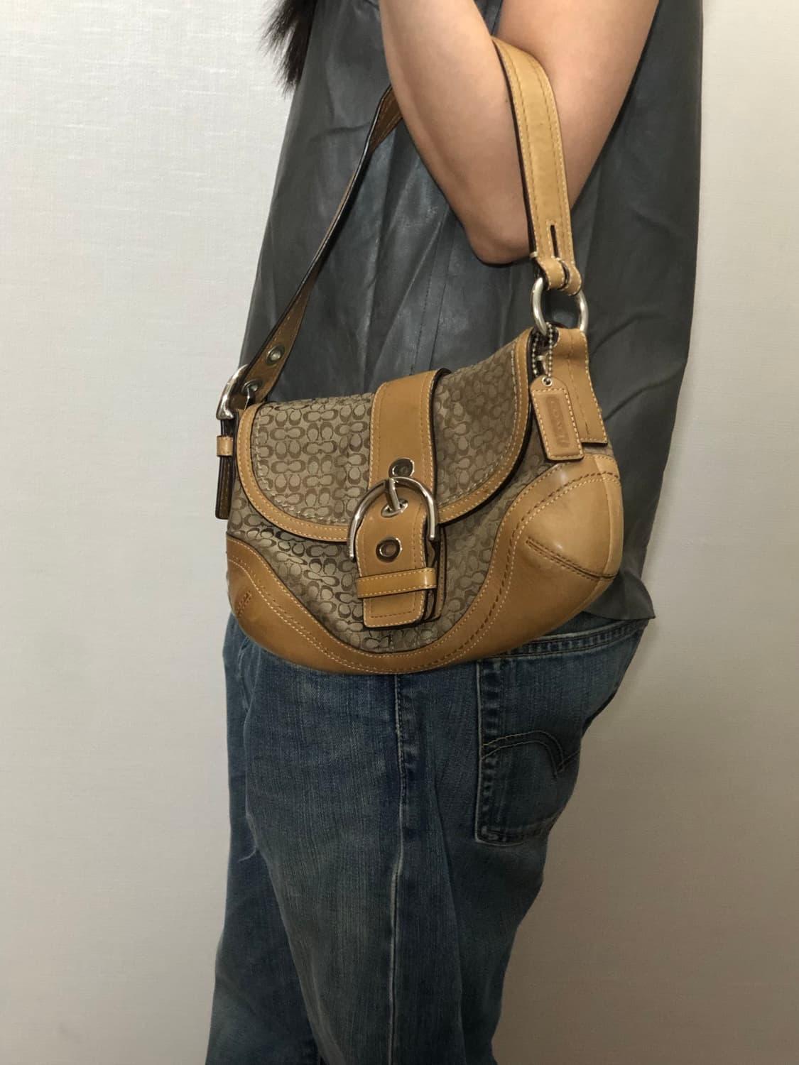 빈티지 코치 브라운 숄더백 상품이미지6