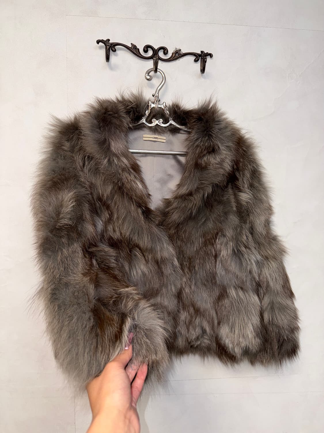 Mixed ash pink fox fur jacket  상품이미지2