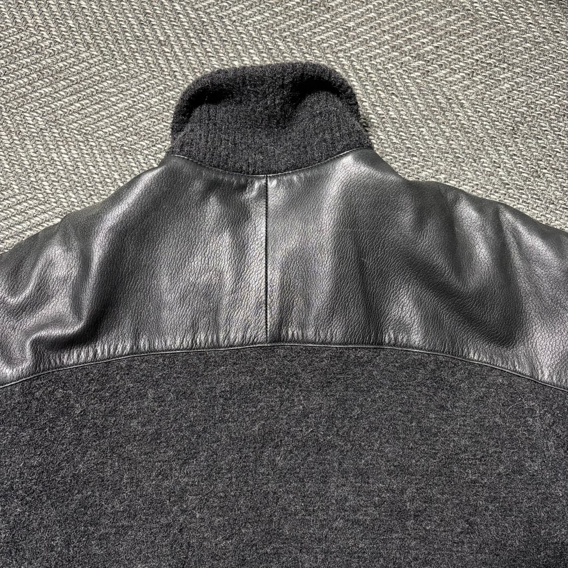 토라스 램스킨 니트 레이어드 다이아몬드 스웨이드 양가죽자켓 상품이미지3