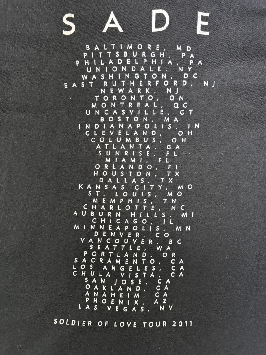 빈티지 샤데이 SADE SOLDIER OF LOVE 2011 투어티 L 상품이미지5