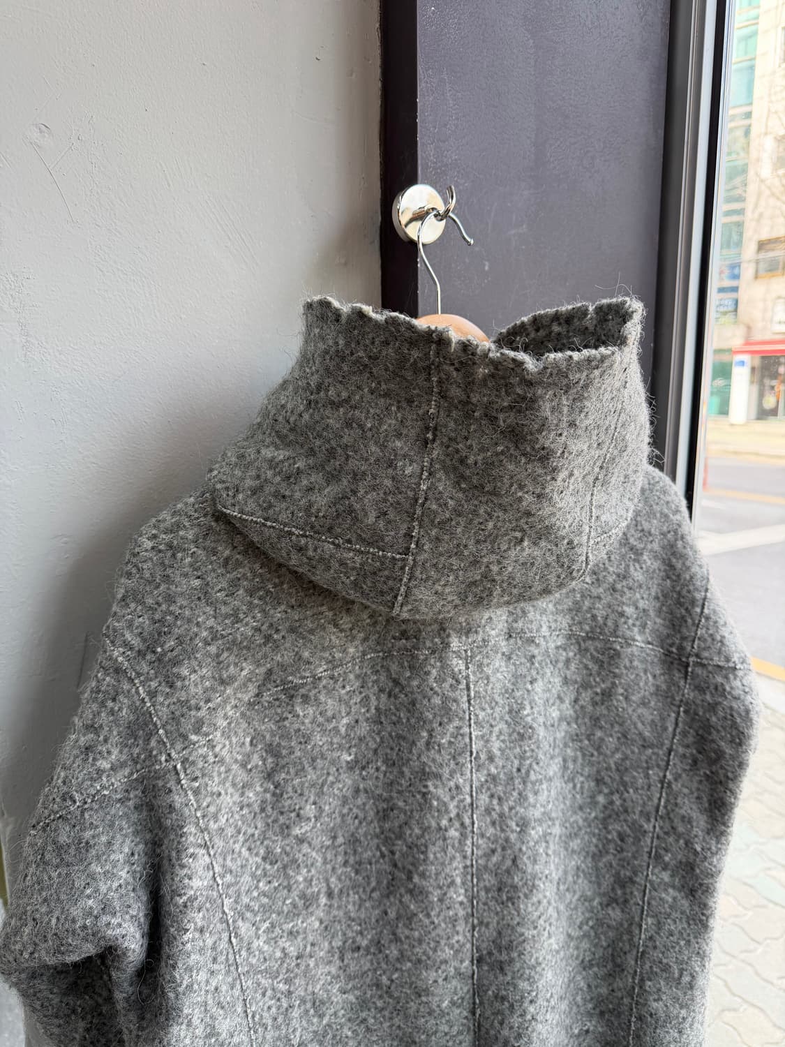 82/ 타임 울 브러시드 후디 롱코트 자켓 상품이미지7