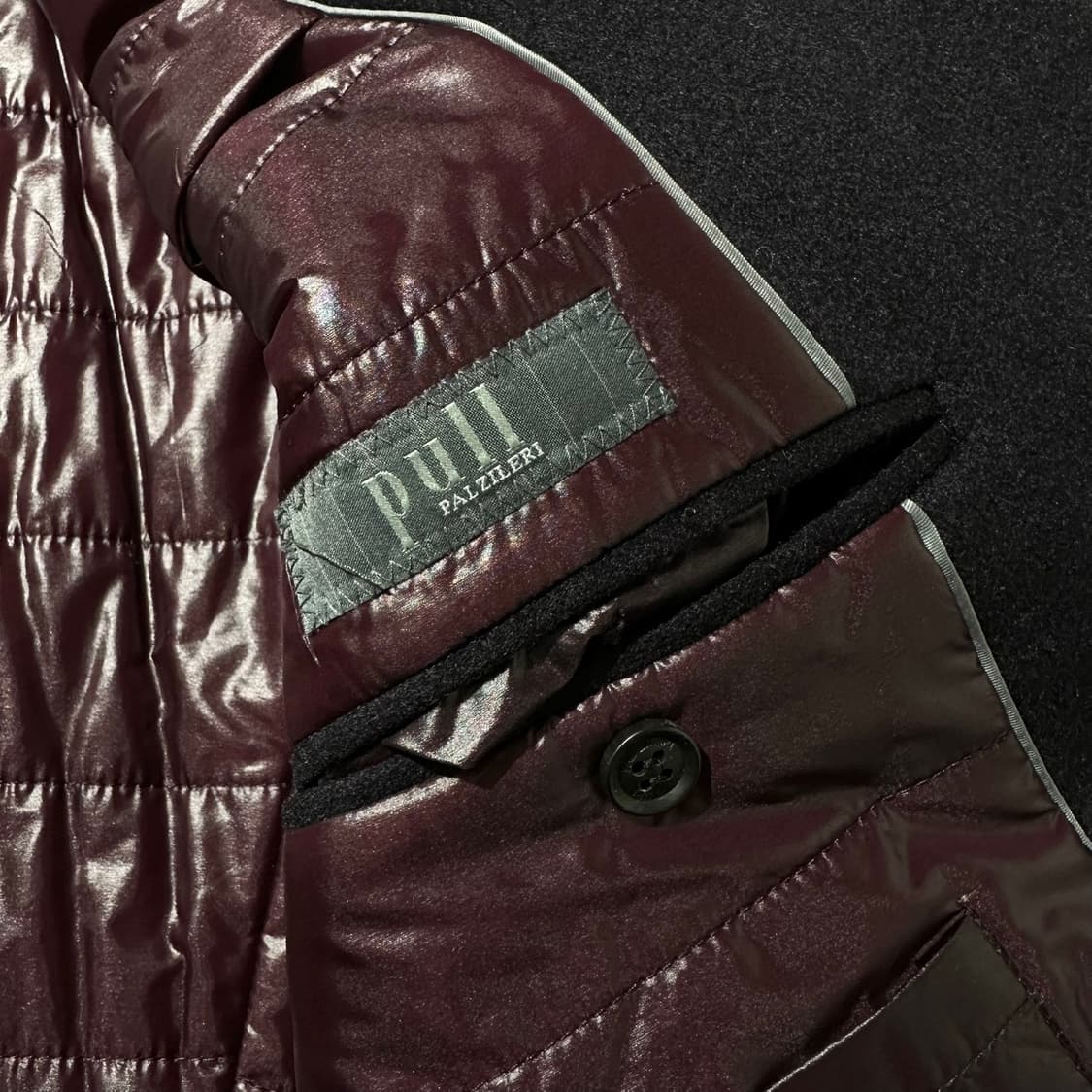 빨질레리 캐시미어 100% 싱글 패딩 코트 네이비 상품이미지9