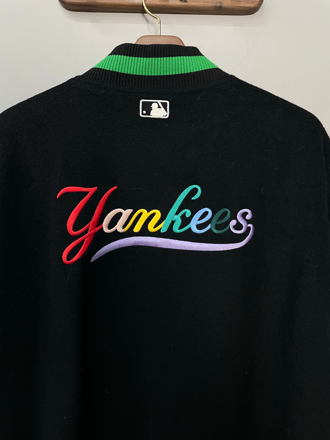 MLB 레인보우 로고 울 솔리드 바시티 자켓 H1272 상품이미지6