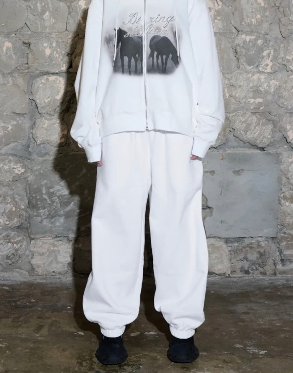 오도어 조거팬츠 화이트 상품이미지2