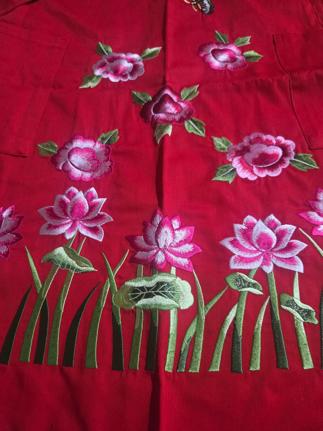 아시아나항공 승무원용 레드 꽃자수 앞치마 (새상품) 상품이미지2