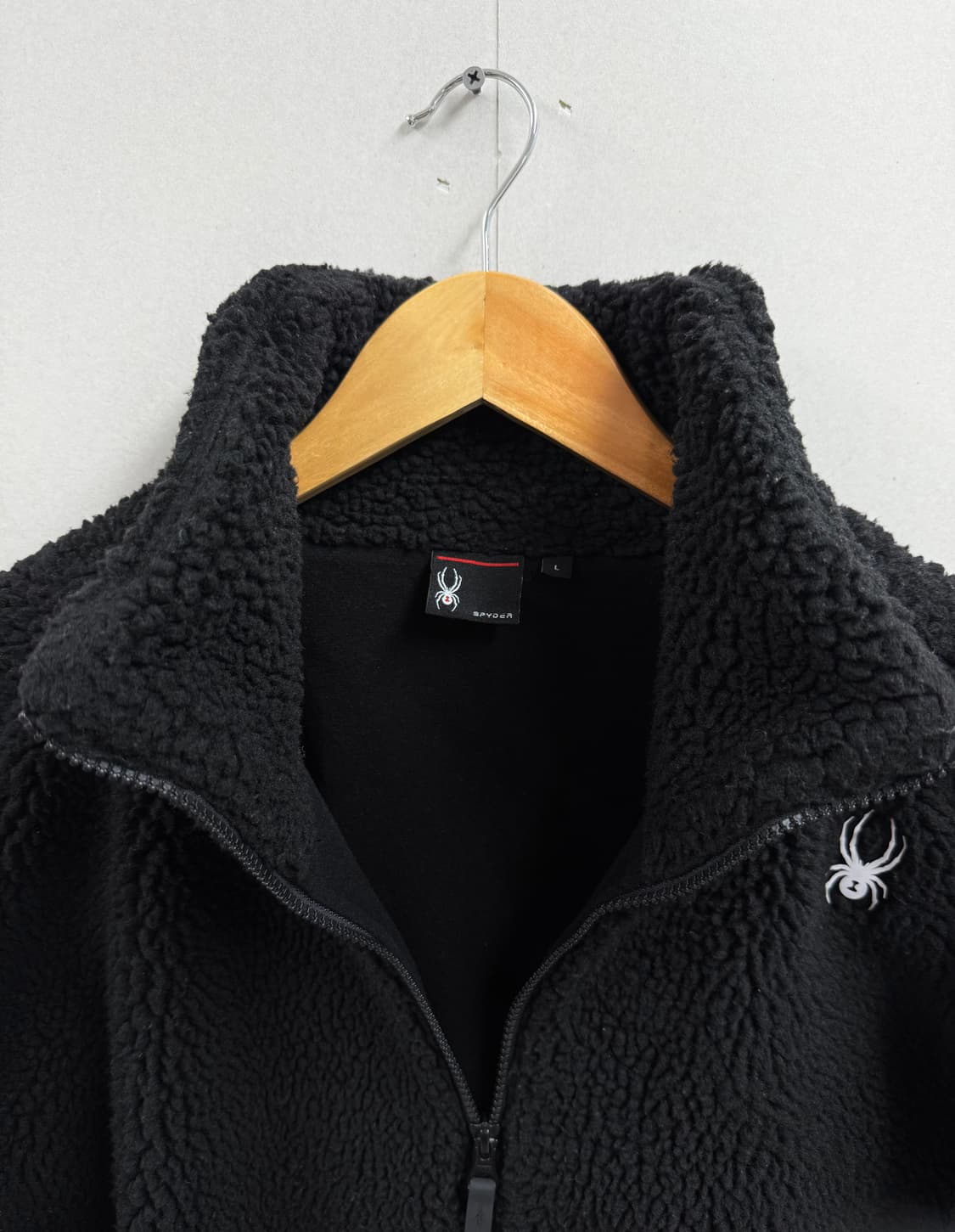 남성 100 L / 스파이더 뽀글이 후리스 집업 블랙 상품이미지4