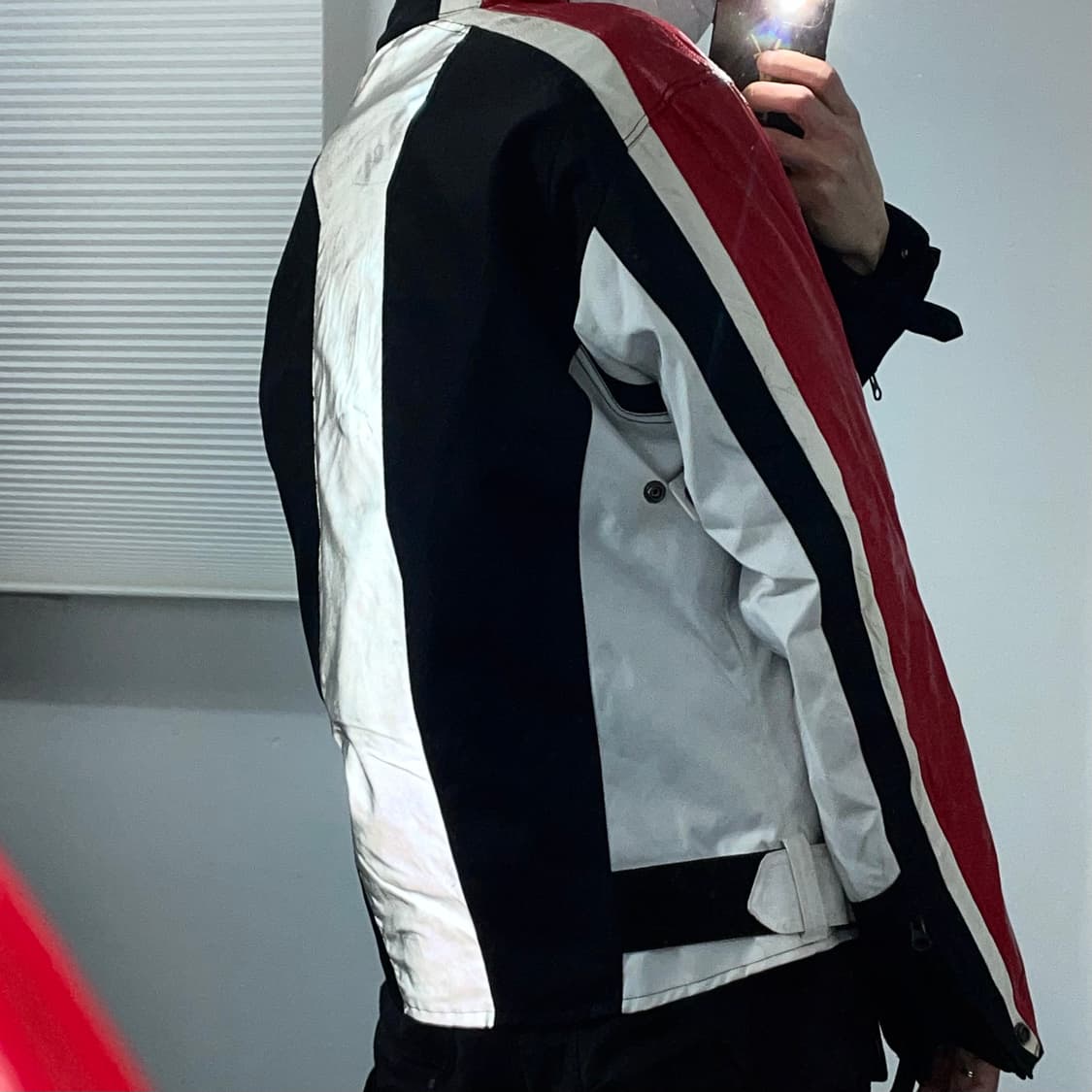 L 리플렉티브 레더 라인 레이싱 자켓 상품이미지3