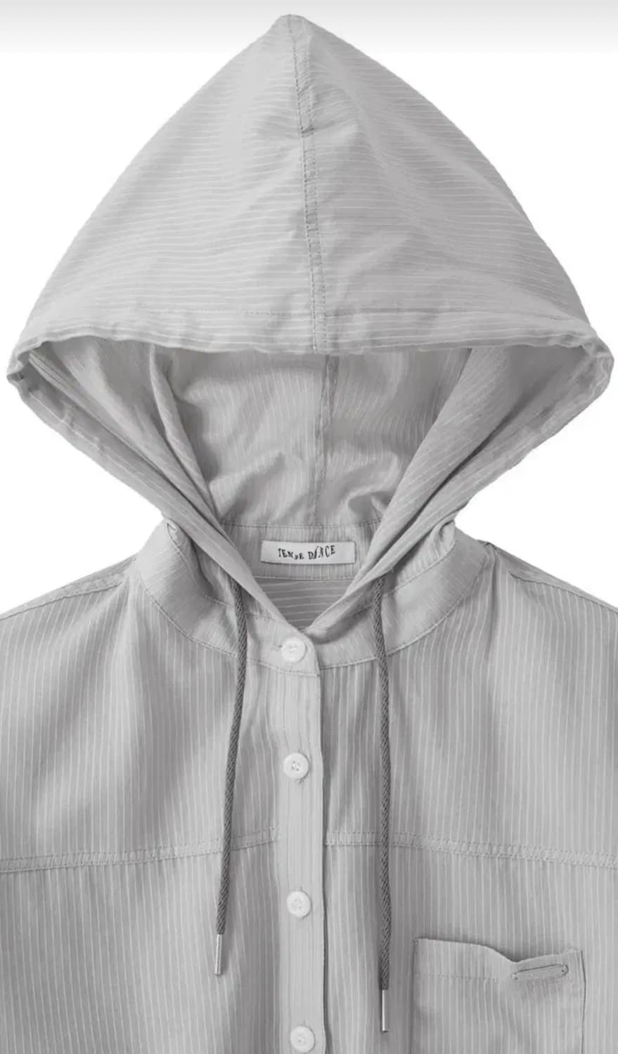 탠스댄스 시스루 후드 셔츠 그레이 상품이미지3