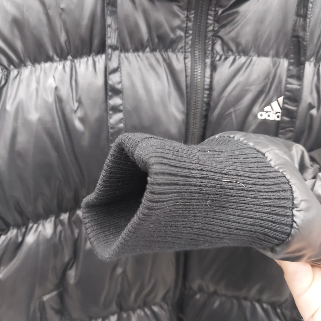 아디다스 블랙 글로시 패딩 (여90) 상품이미지5