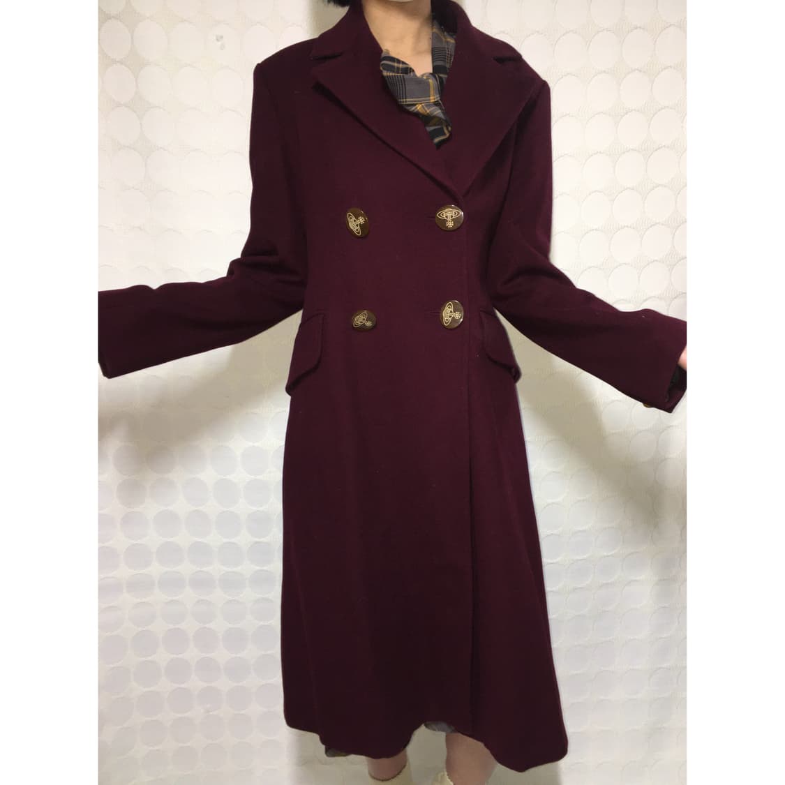 vivienne westwood 와인색 울 코트 상품이미지1