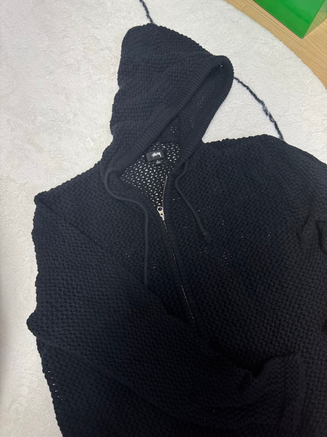 스투시 메쉬 후드 집업 블랙 L 상품이미지1