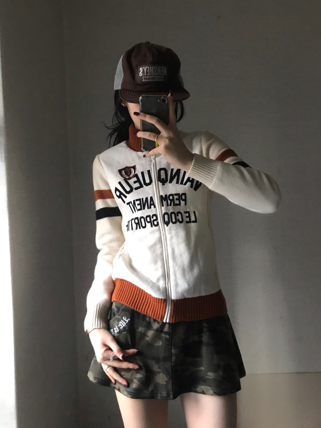 르꼬끄 아이보리 니트집업 상품이미지1