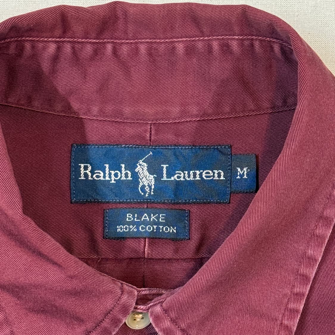 M) 폴로 랄프로렌 버건디 솔리드 셔츠 썬페이드 상품이미지7