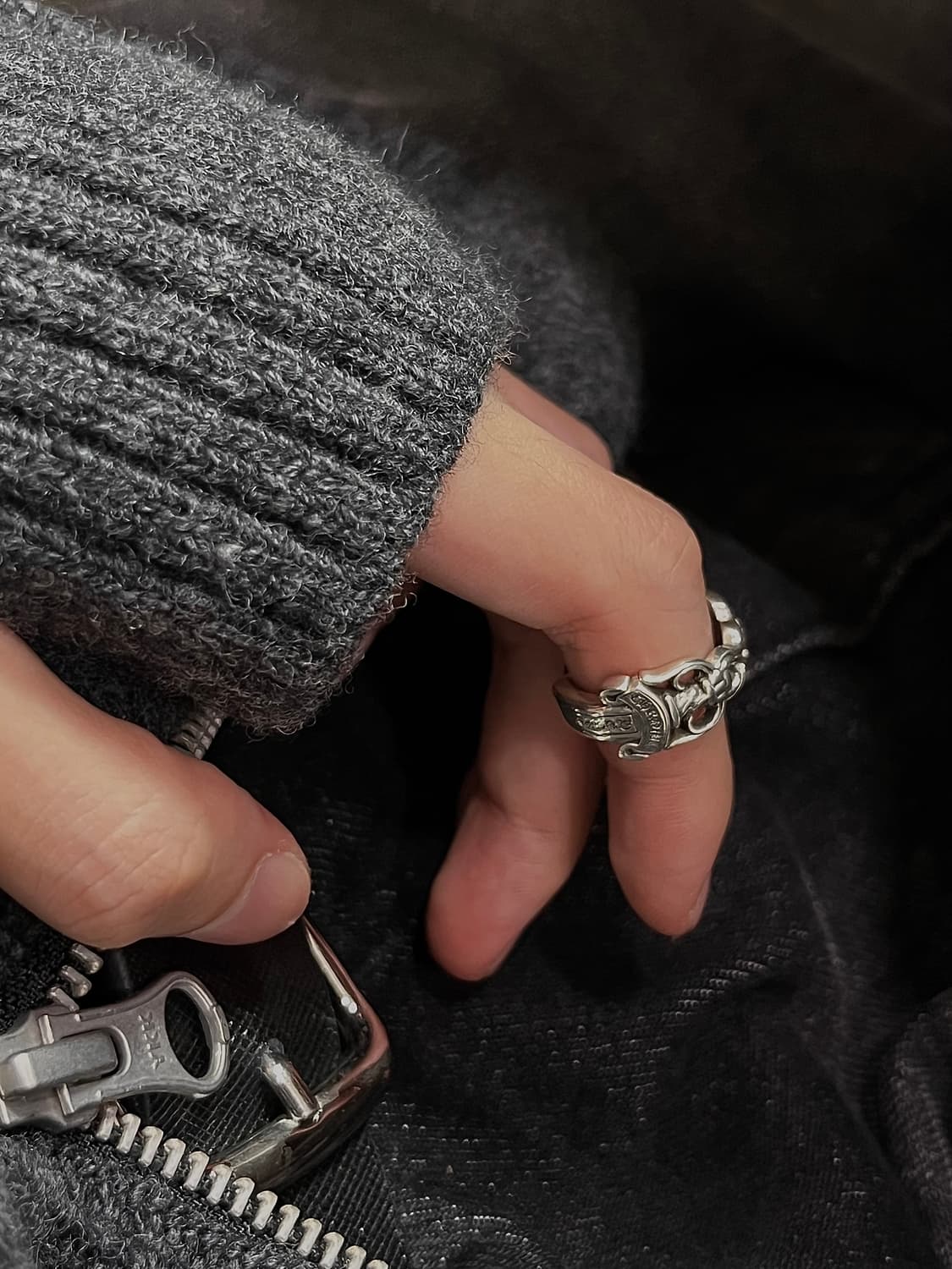 크롬하츠 실버 더블대거 오픈링 반지 상품이미지6