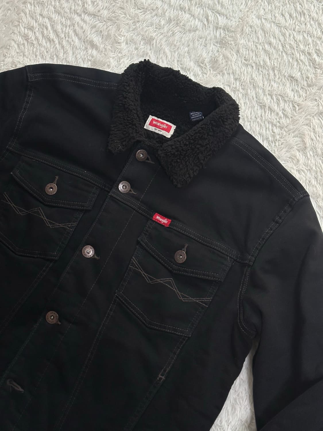 랭글러 블랙 데님 쉐르파 자켓 M 상품이미지2