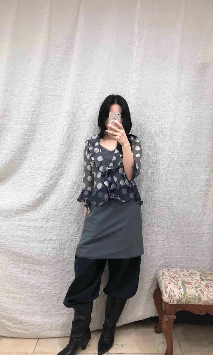 polka sheer frill jacket 상품이미지3