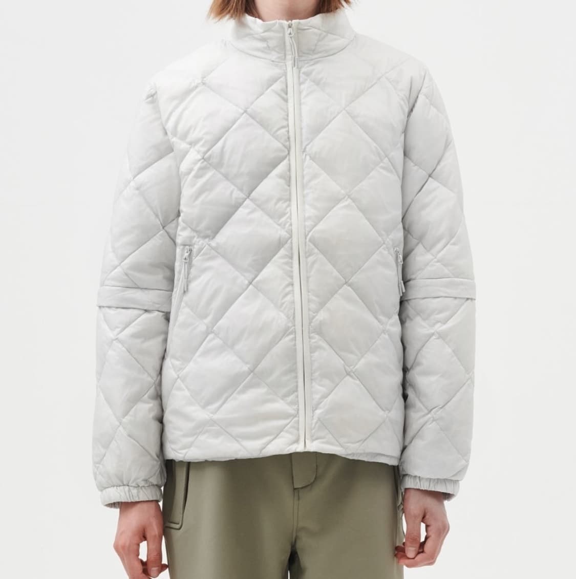 [L] 하이킹패트롤 경량 패딩 라이트그레이 라이트다운 디테처블 자켓 상품이미지9