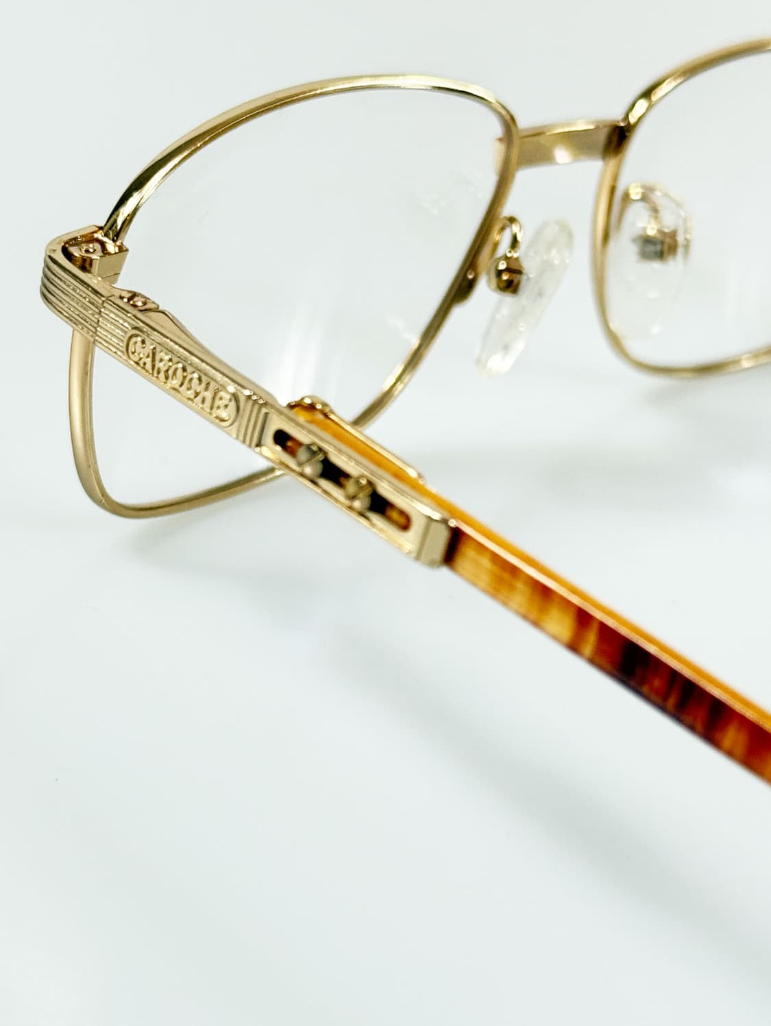 90s CAROCHE 골드 브라운 슬림 스퀘어 빈티지 안경 상품이미지8