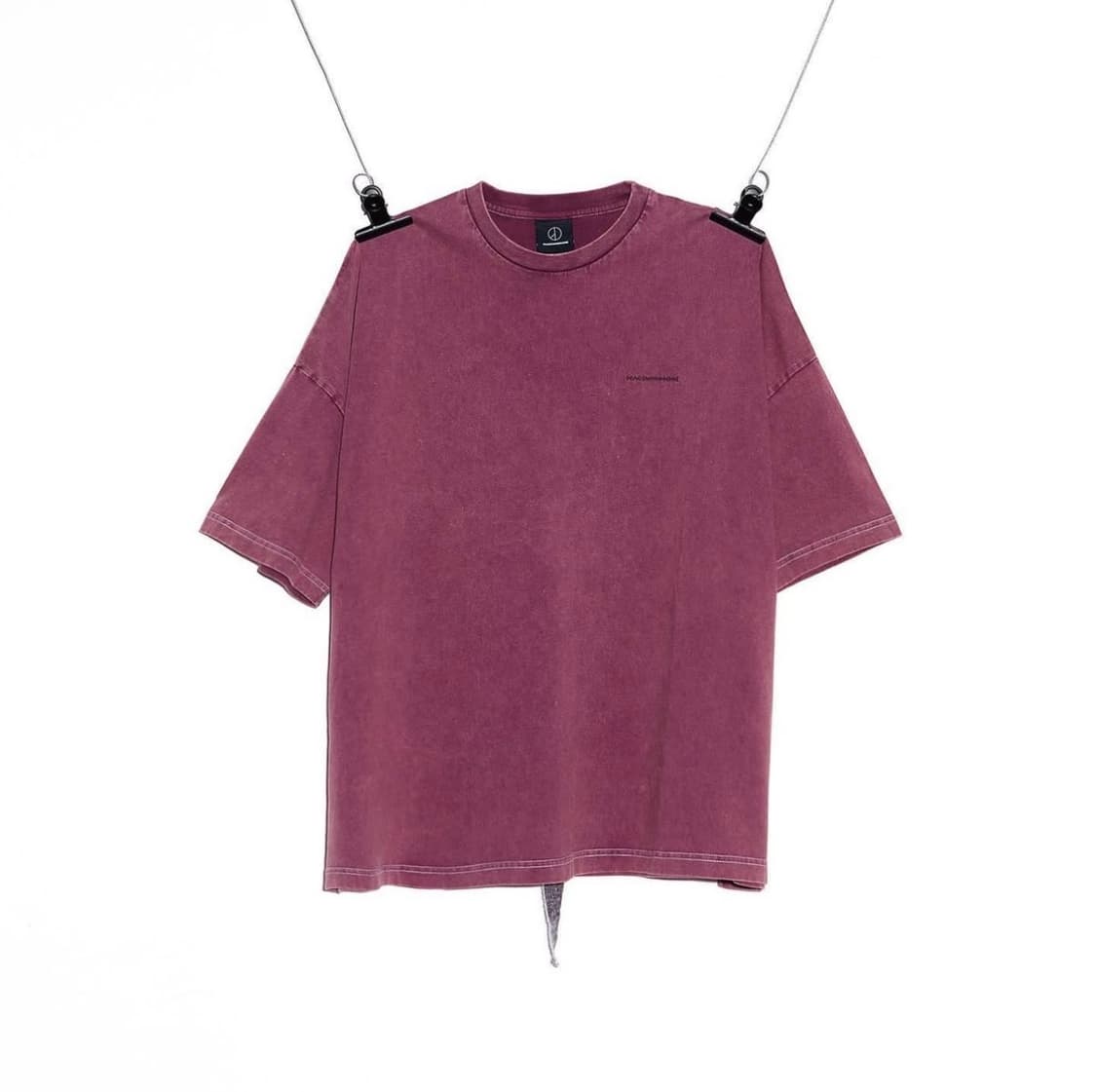 피마원 빈티지 반팔 티셔츠 버건디 상품이미지1