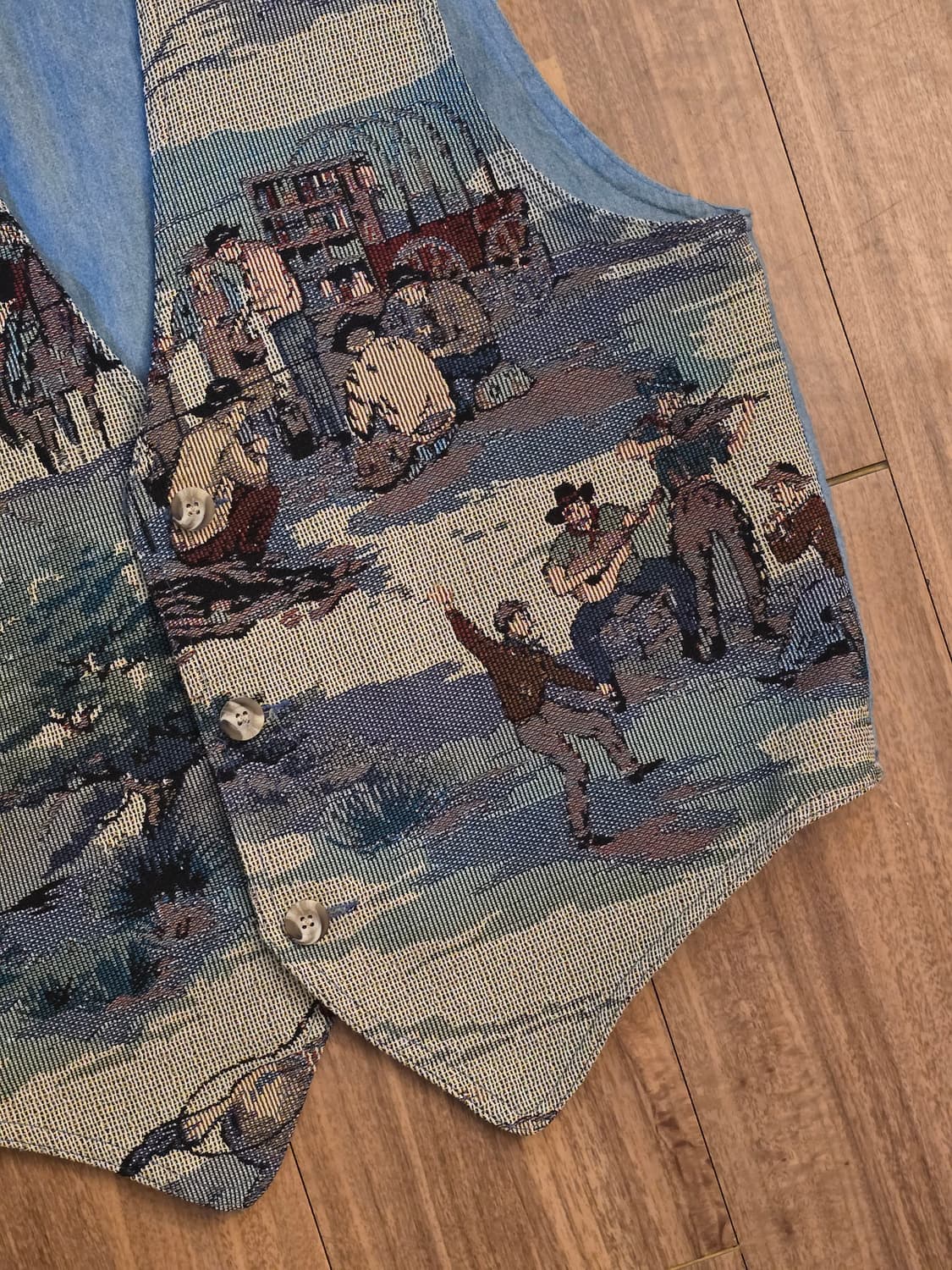 90s USA True Grit 웨스턴 자카드 베스트 M 상품이미지2