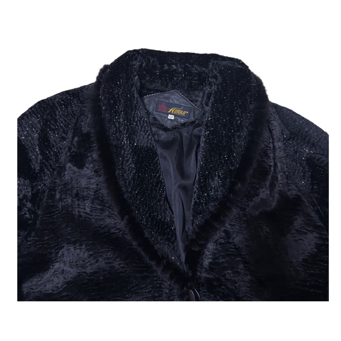 빈티지 글리터 블랙 롱코트 상품이미지4