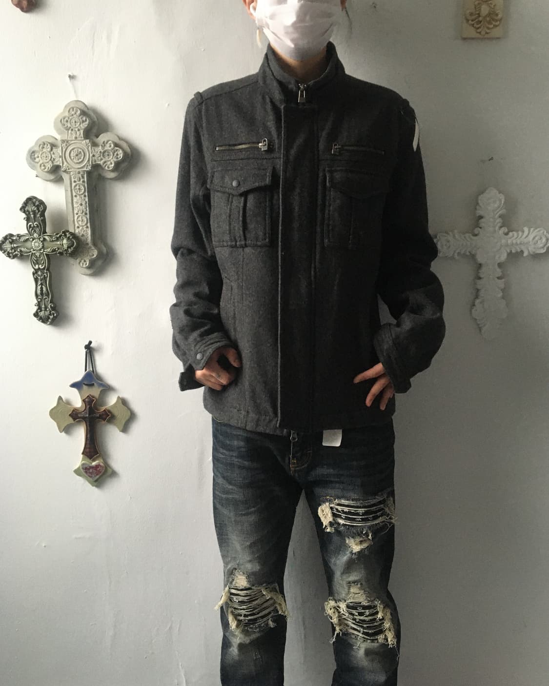 High neck woolen jacket 상품이미지7