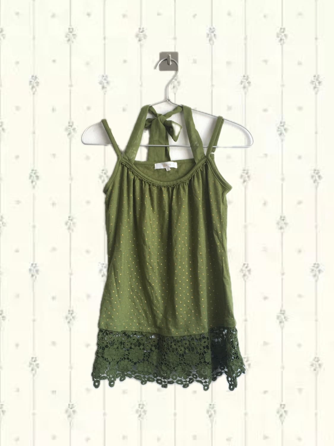 jpn vintage green halter crochet sleevel 상품이미지4