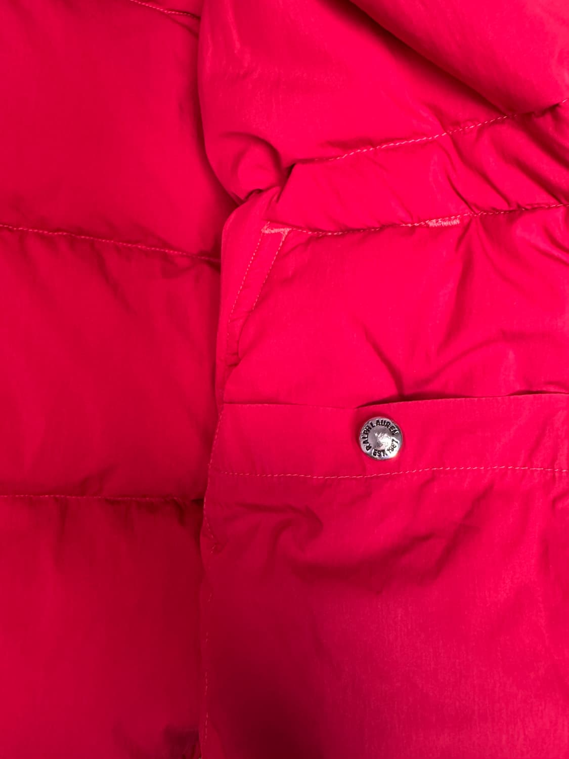 빈티지 폴로 POLO 랄프로렌 덕다운 패딩 레드 M 상품이미지7