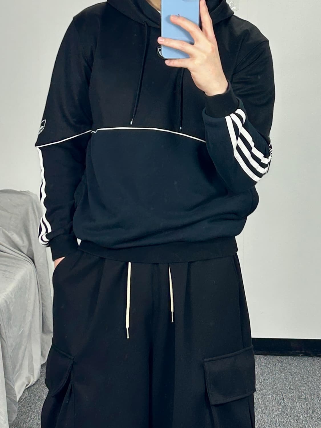 아디다스 파이어버드 로고 아웃라인 후드티 M  상품이미지2