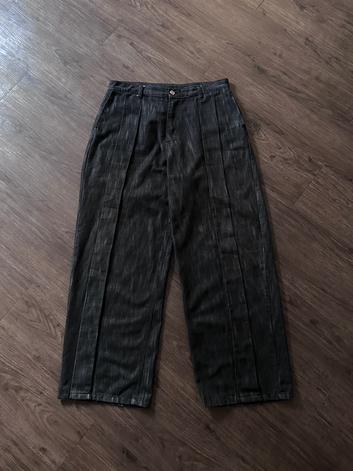 DNSR 버티컬 스트라이프 루즈 와이드 진 상품이미지8