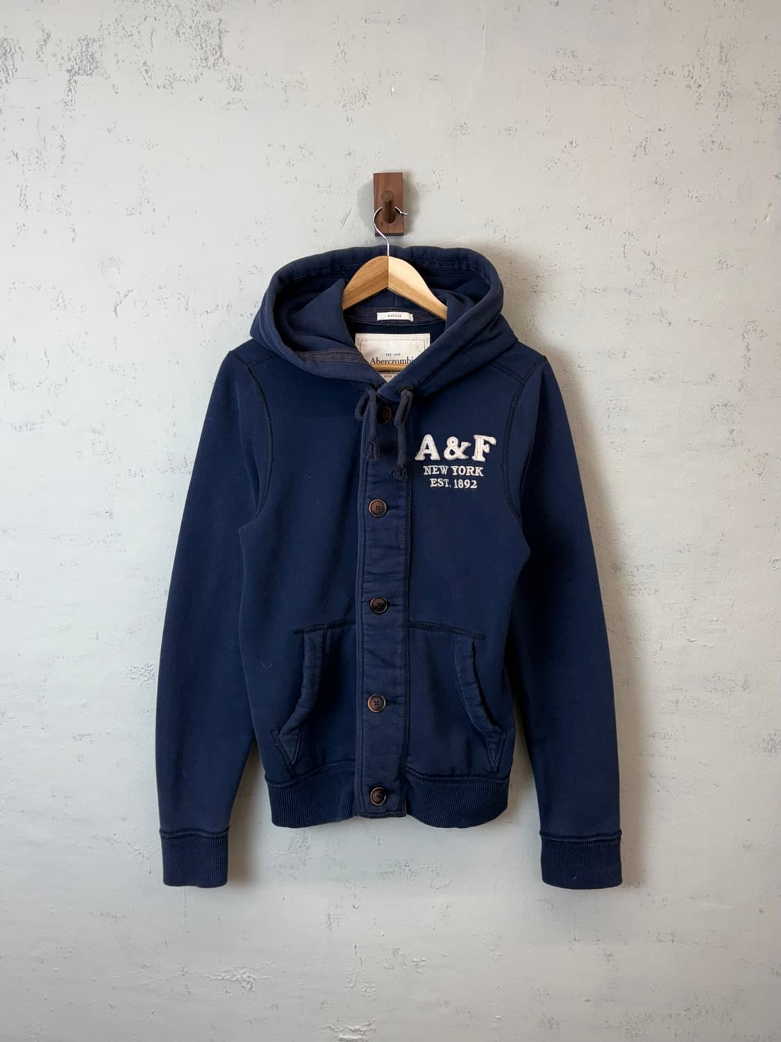 아베크롬비 빈티지 버튼 후드집업 네이비 상품이미지1