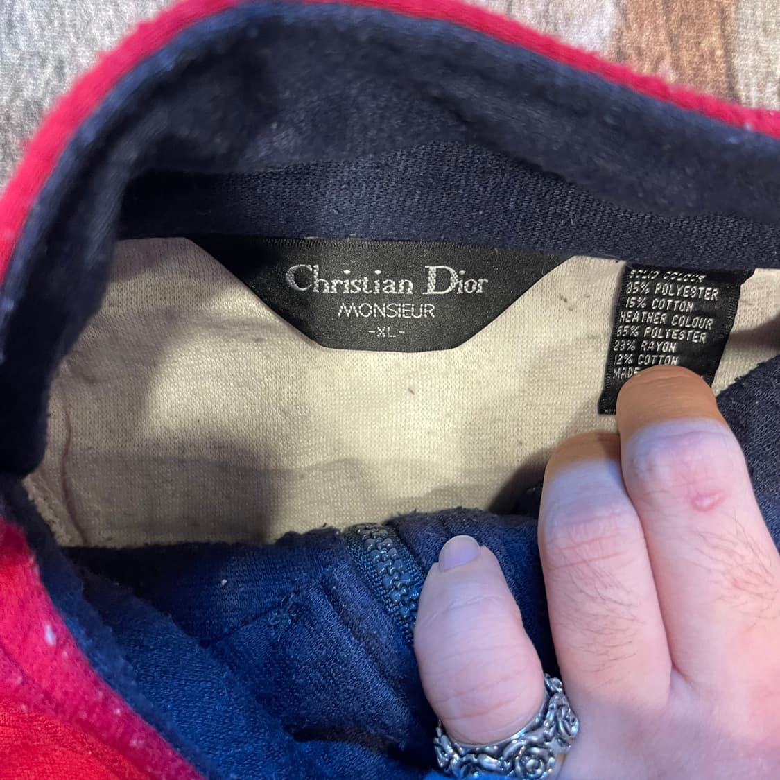 크리스찬 디올 무슈 배색 후리스 XL 상품이미지3