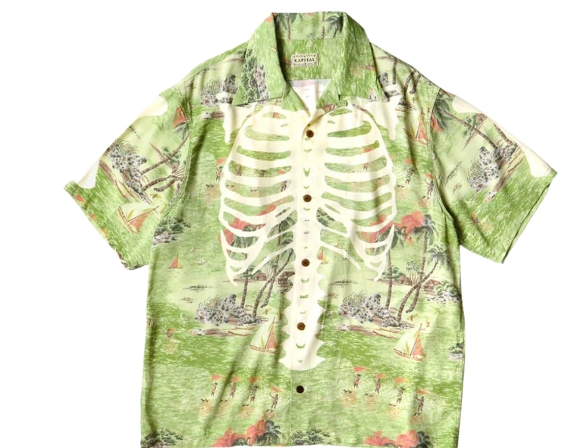캐피탈 카메하메하 본 알로하 셔츠 카키 상품이미지1