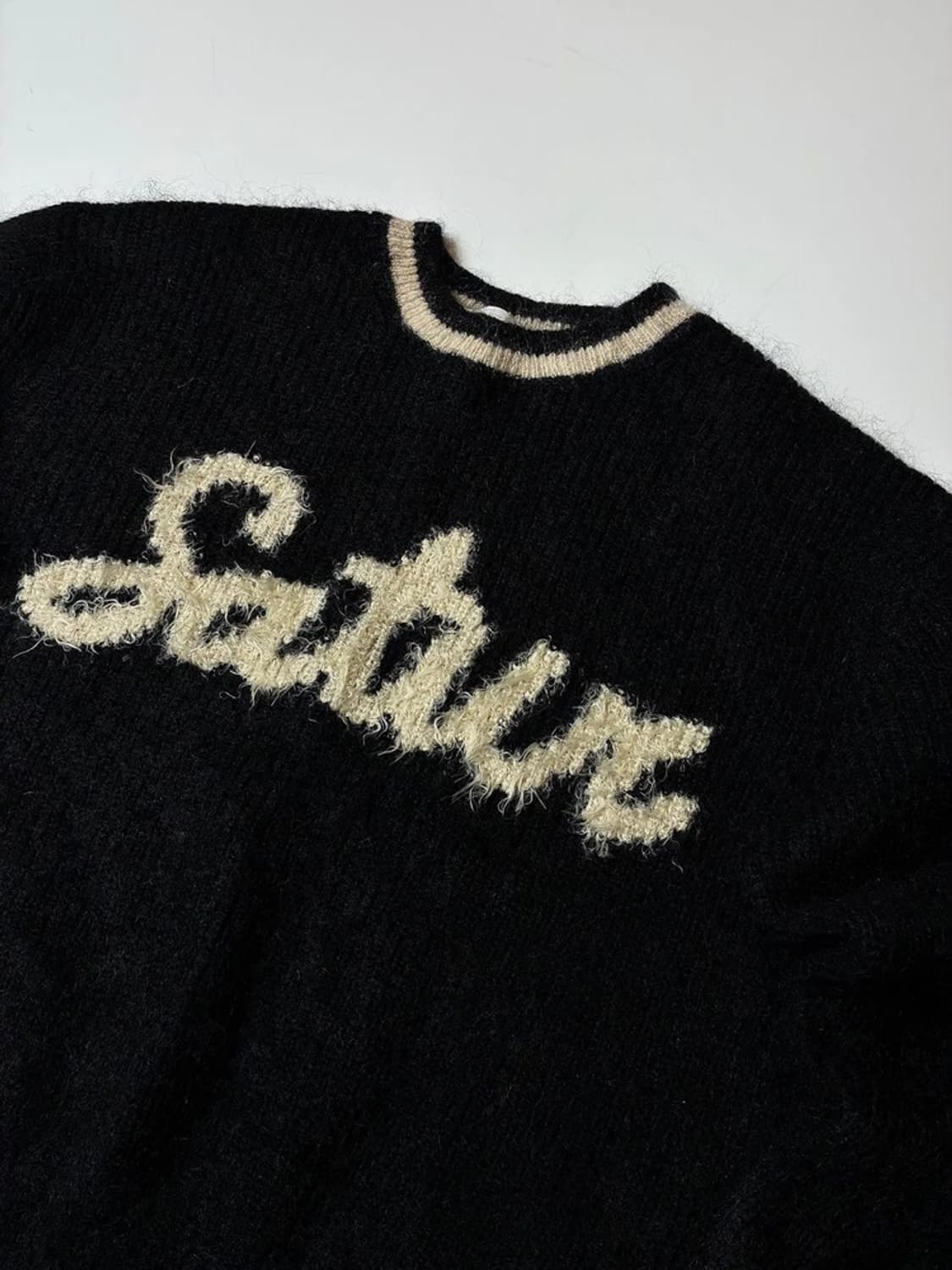 세터 23FW 라운드넥 모헤어 로고 니트 리조트 블랙 PN8887 상품이미지3